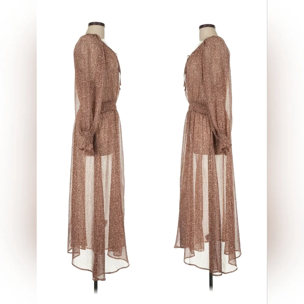 Chic Long Sleeve Brown Dress - Picture 7 of 9